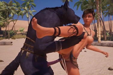 Из Майи уже вытекает сперма, а волк хочет ещё трахаться